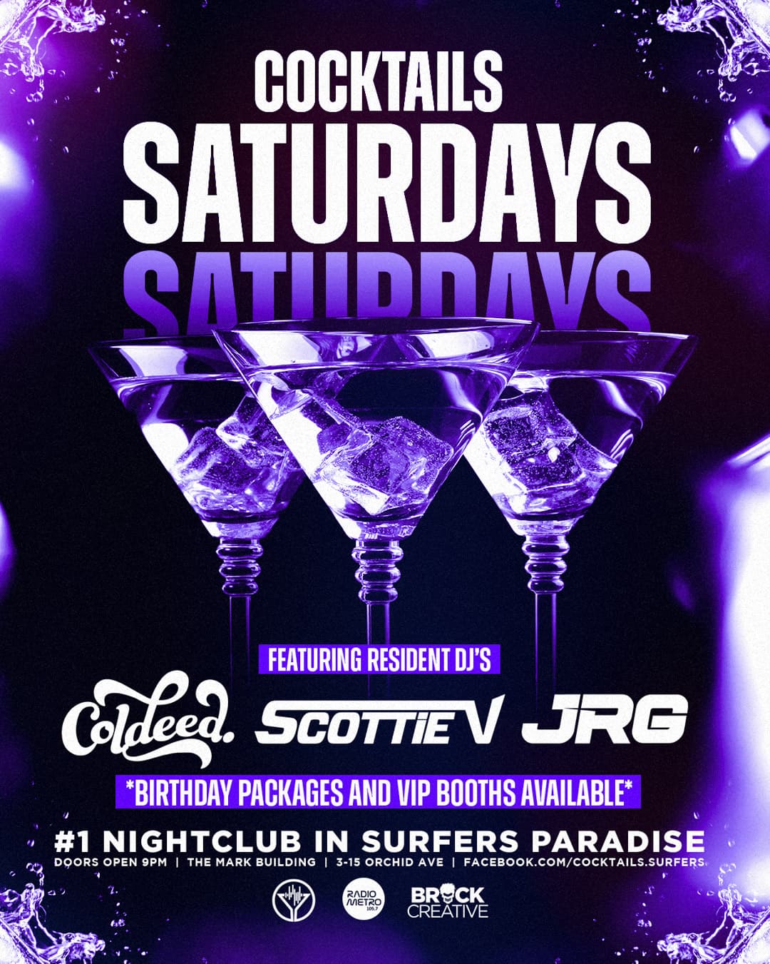 A poster for our saturday night promotion